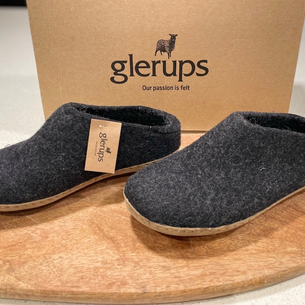 Glerups Slip-on, Charcoal & Leather